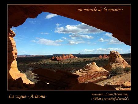 un miracle de la nature : La vague - Arizona musique : Louis Armstrong « What a wonderful world »