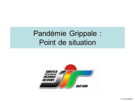 Pandémie Grippale : Point de situation V1 (3/12/2006)