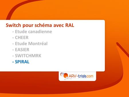 Switch pour schéma avec RAL - Etude canadienne - CHEER - Etude Montréal - EASIER - SWITCHMRK - SPIRAL.