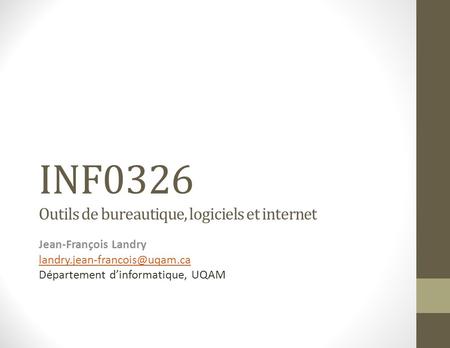 Description Initiation à l'utilisation des ordinateurs, à leur système d'exploitation et à certains logiciels d'usage courant. Utiliser un ordinateur pour.