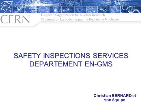 SAFETY INSPECTIONS SERVICES DEPARTEMENT EN-GMS