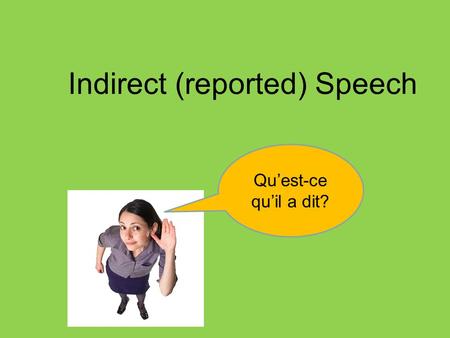Indirect (reported) Speech