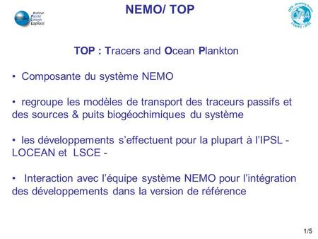 TOP : Tracers and Ocean Plankton