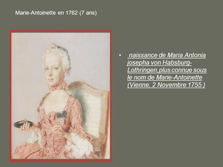 Marie-Antoinette en 1762 (7 ans)