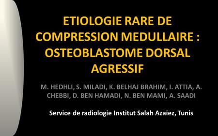 Service de radiologie Institut Salah Azaiez, Tunis
