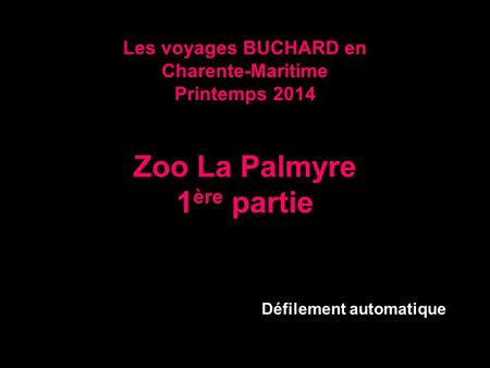 Les voyages BUCHARD en Charente-Maritime Printemps 2014 Zoo La Palmyre 1 ère partie Défilement automatique.