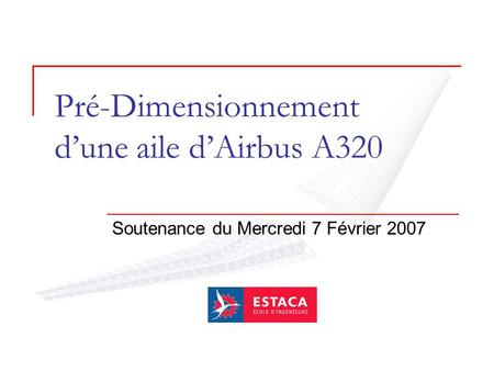 Pré-Dimensionnement d’une aile d’Airbus A320