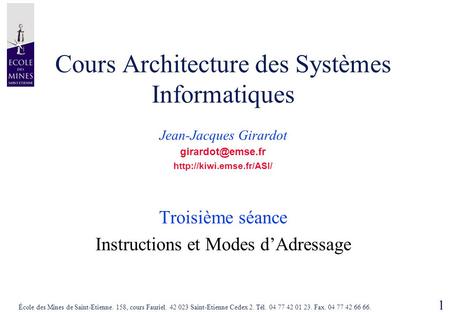 Cours Architecture des Systèmes Informatiques