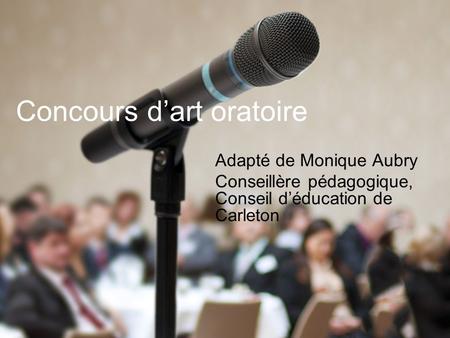 Concours d’art oratoire