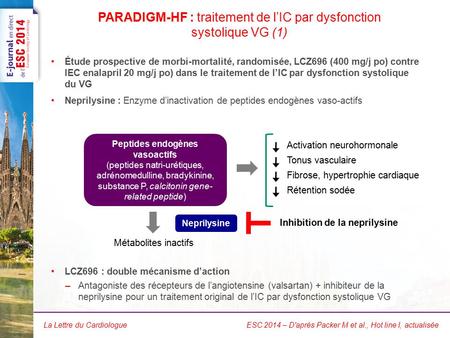 PARADIGM-HF : traitement de l’IC par dysfonction systolique VG (2)