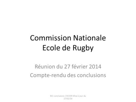 Commission Nationale Ecole de Rugby