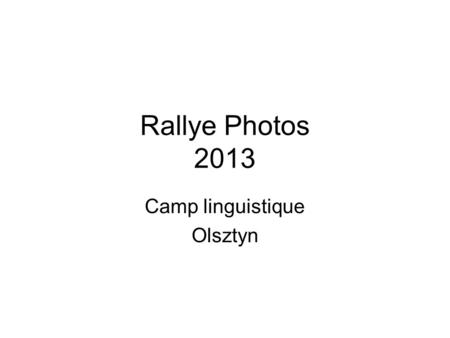 Rallye Photos 2013 Camp linguistique Olsztyn. La créativité – Les licornes Le Monde a l’envers !