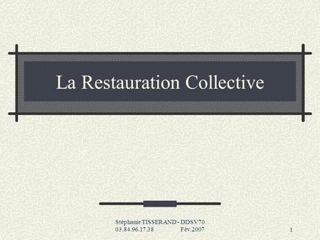 La Restauration Collective