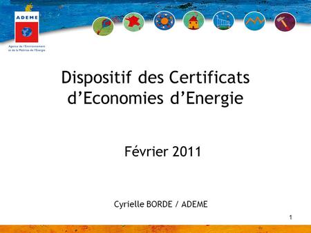 1 Dispositif des Certificats d’Economies d’Energie Février 2011 Cyrielle BORDE / ADEME.