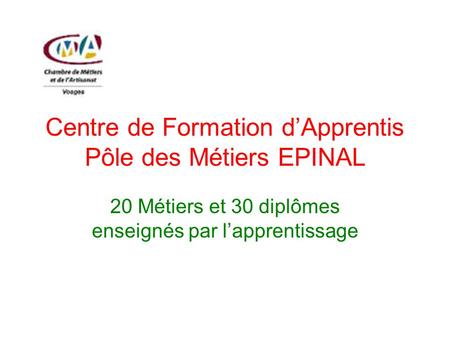Centre de Formation d’Apprentis Pôle des Métiers EPINAL