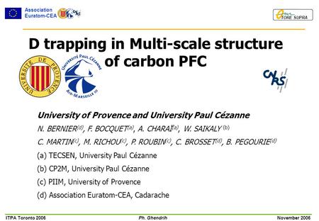 D trapping in Multi-scale structure of carbon PFC