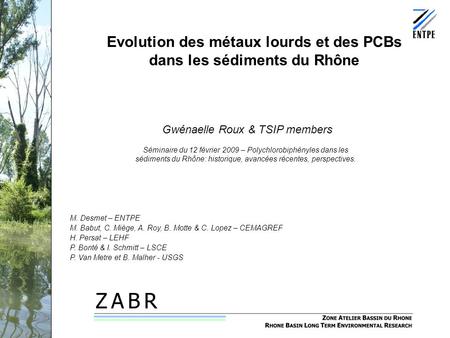 Evolution des métaux lourds et des PCBs dans les sédiments du Rhône