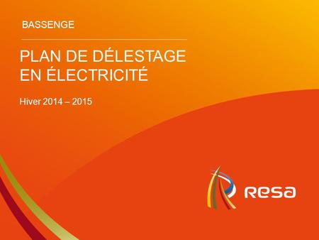 PLAN DE DÉLESTAGE EN ÉLECTRICITÉ