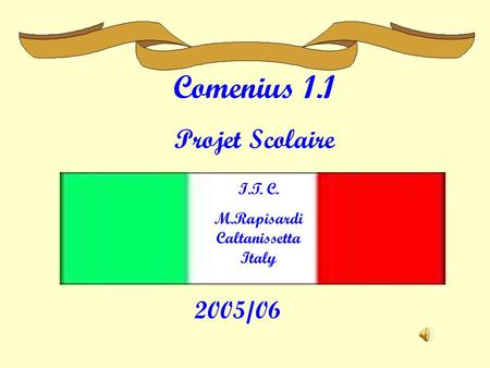 Comenius 1.1 Projet Scolaire I.T. C. M.Rapisardi Caltanissetta Italy 2005/06.