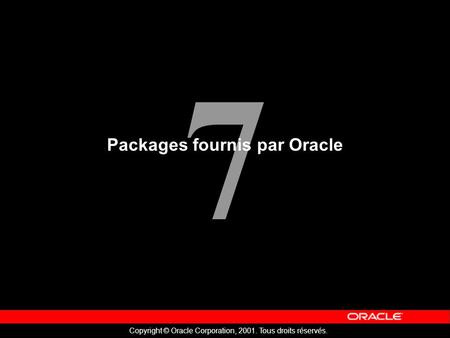 Packages fournis par Oracle
