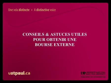 CONSEILS & ASTUCES UTILES POUR OBTENIR UNE BOURSE EXTERNE.