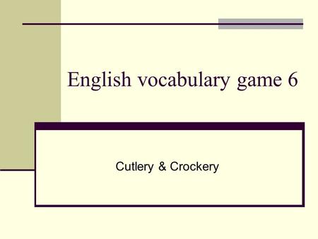 English vocabulary game 6