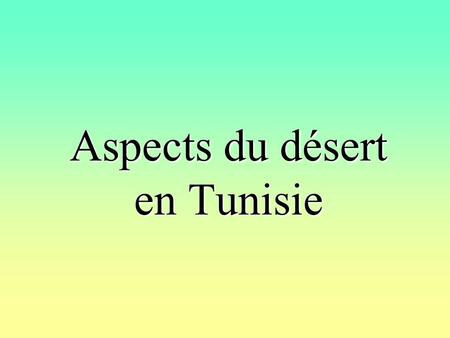 Aspects du désert en Tunisie Et bien, suivons les guides…