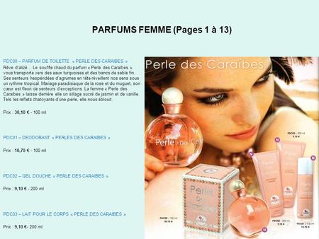 PARFUMS FEMME (Pages 1 à 13)