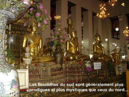 Les Bouddhas du sud sont généralement plus prodigues et plus mystiques que ceux du nord...