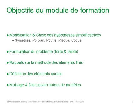 Objectifs du module de formation