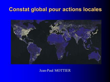 Constat global pour actions locales