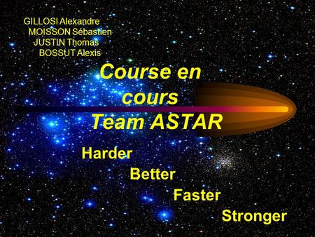Course en cours Team ASTAR