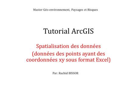 Tutorial ArcGIS Spatialisation des données