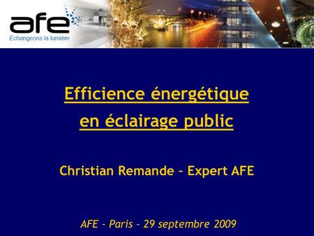 Efficience énergétique Christian Remande – Expert AFE