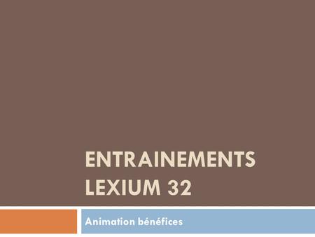 Entrainements Lexium 32 Animation bénéfices.