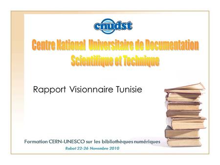 Rapport Visionnaire Tunisie
