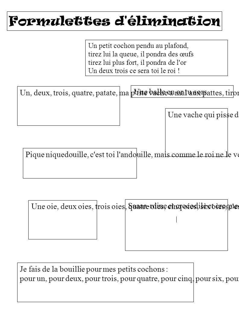 Un Deux Trois Quatre Patate Ma P Tite Vache A Mal Aux Pattes Tirons La Par La Queue Elle Ira Bien Mieux Un Petit Cochon Pendu Au Plafond Tirez Ppt Telecharger