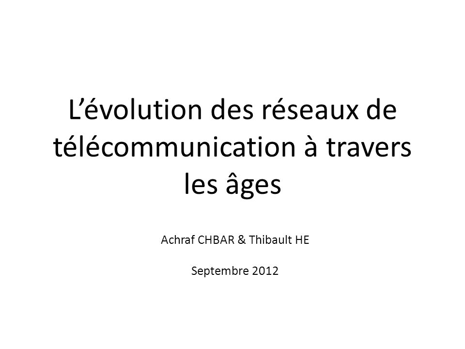 Les réseaux de télécommunication