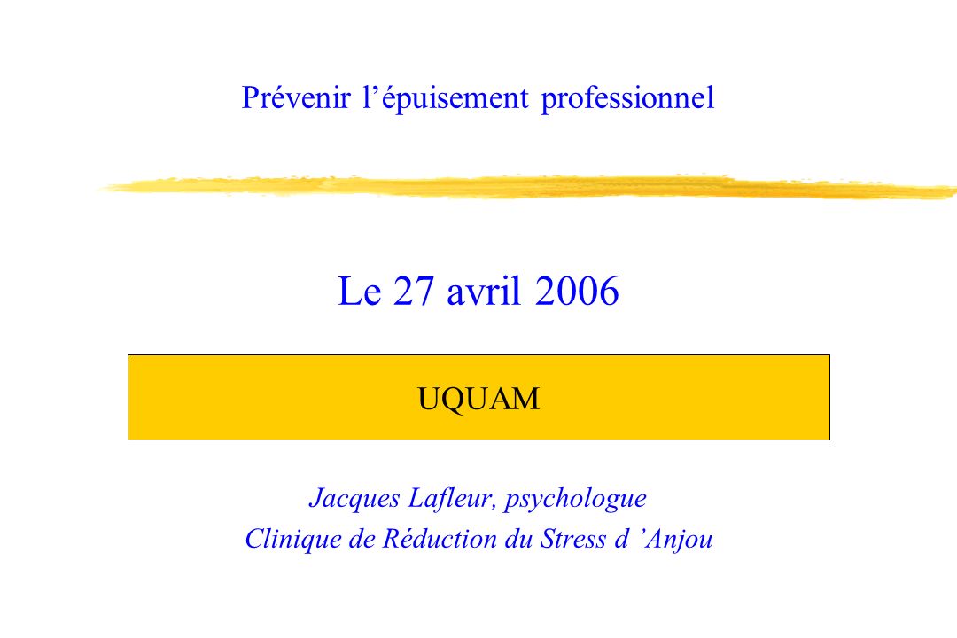 Le stress: signal d'alarme pour éviter l'épuisement