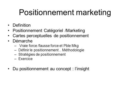 Positionnement marketing