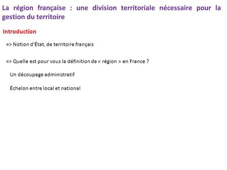 Introduction => Notion d'État, de territoire français