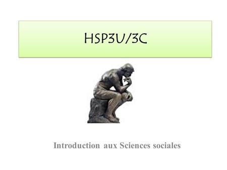 Introduction aux Sciences sociales