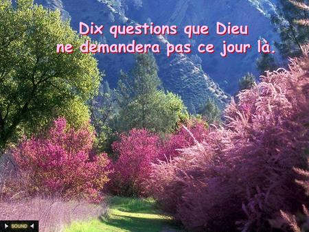 Dix questions que Dieu ne demandera pas ce jour là. Dix questions que Dieu ne demandera pas ce jour là.