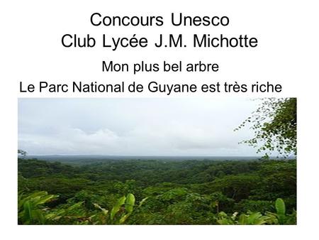 Concours Unesco Club Lycée J.M. Michotte