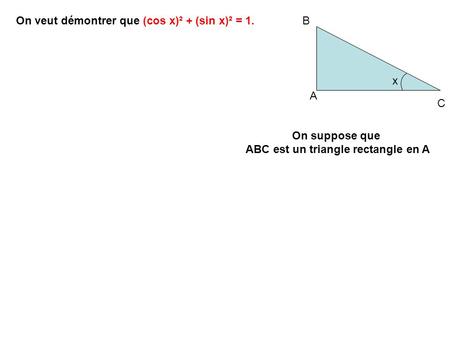 ABC est un triangle rectangle en A