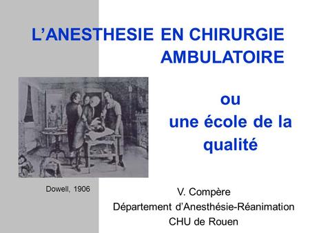 Département d’Anesthésie-Réanimation