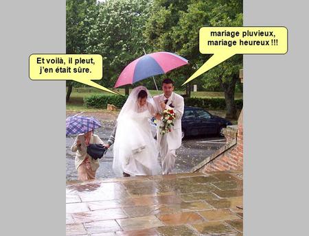 mariage pluvieux, mariage heureux !!!