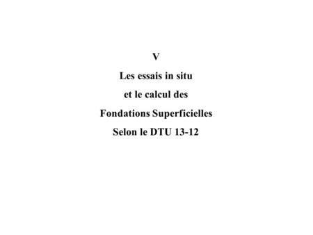 Fondations Superficielles