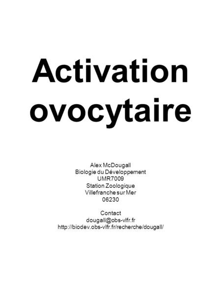 Activation ovocytaire