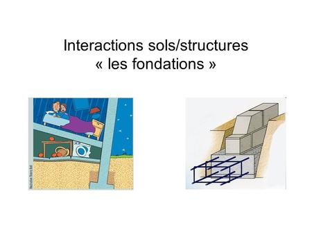 Interactions sols/structures « les fondations »